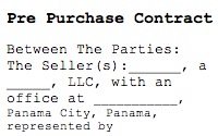 Pre Purchase Contract