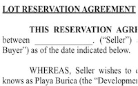 Lot Reservation Agreement Lot Reservation Agreement